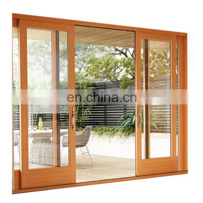 Modern high quality custom wooden best aluminum sliding glass entry door design