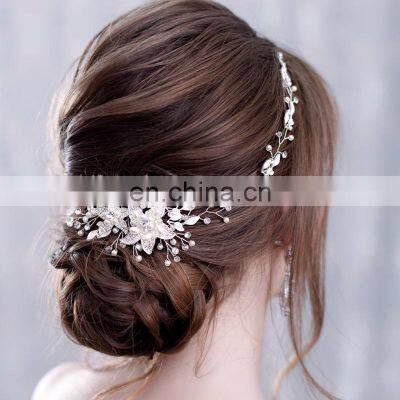 Silver Color Pearl Rhinestone Wedding Headband Hair Accessories for Women Accessories Hair Ornaments Jewelry Bridal Headpiece