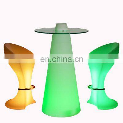 wireless illuminated glowing led portable led light bar cocktail tables and chairs led light up tables entertainment furniture