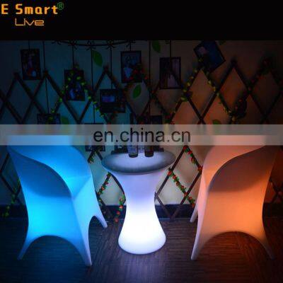 New Coming Plastic LED Sofa Set with 16 color change/Bright-colored Sofa Set/Led Sofa With Led Lighting