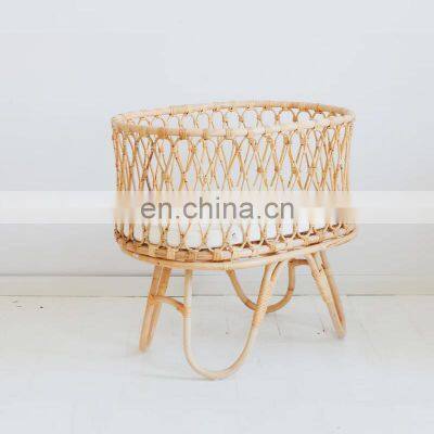 High Quality Rattan Cot Kid's Bassinet, Crib For Baby Wicker Nursing Furniture Wholesale Vietnam Supplier photo-2