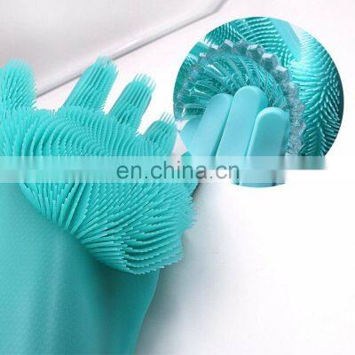 Dishwashing GloveR Magic Silicone Scrubber Rubber Cleaning GloveRs For Kitchen Pet photo-3