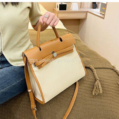 Canvas Kelly Bag Portable Large Capacity Fashion Women's Handbag photo-5