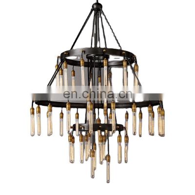 customize hardware Round chandeliers lighting fixtures pendant lighting metal spiral large bronze chandelier