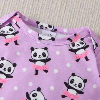 3pcs Newborn Baby's Cartoon Moon & Cloud Pattern Footed Bodysuit, Casual Comfy Long Sleeve Romper, Toddler & Infant Girl's Onesie, As Gift photo-4