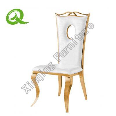 Luxury design stainless steel PU upholstered dining chair event hotel chair