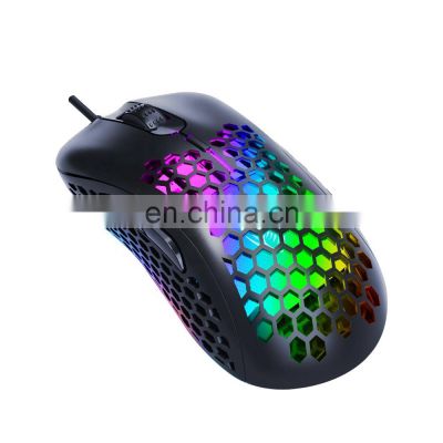 2021 hot selling ergonomics RGB wired portable USB game mouse programmable desktop laptop