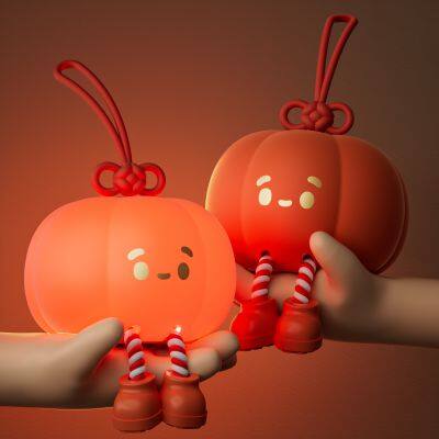 EGOGO USB Rechargeable Kids Lamp Cute Small Lantern Pumpkin Silicone Night Light Warm White Light Festival Atmosphere Lamp Home photo-5