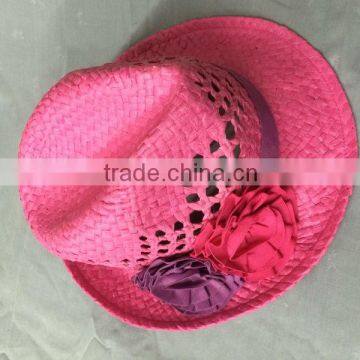 straw hats with flower