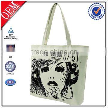 cotton canvas foldable shopping tote bag