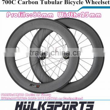 Road bicycle wheel 700c 88mm profile 23mm width carbon road bike Tubular wheel carbon Disc Tubular wheel wheelset