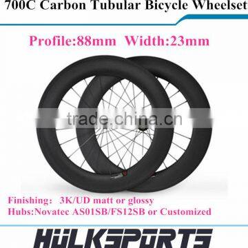 Road bicycle wheel 700c carbon road bike Tubular wheel 88mm carbon Tubular wheel wheelset