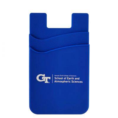 Silicone Rubber Mobile Phone Back Adhesive Two Pouches Card Holder for Promotion