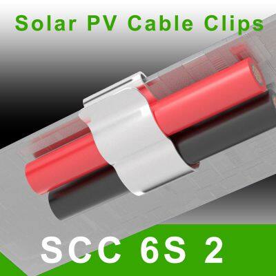 Wholesales SCC-6S/2 S301 S304 Stainless Steel Good Looking Smart PV Wire Clip Solar Panel Cable Clips