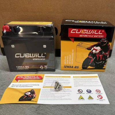 150cc 200cc 250cc 500cc Maintenance Free Sealed Lead Acid 12V 9ah/10hr AGM Motorbike/Motorcycle/Scooter Battery 12n9a-BS