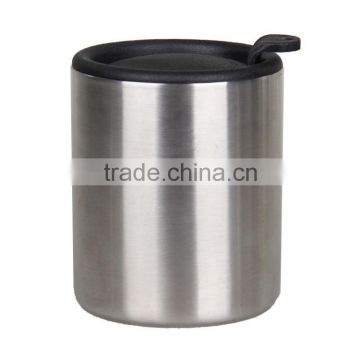 High Quality Big Size Double Wall Stainless Steel Coffee Mug With Plastic Lid