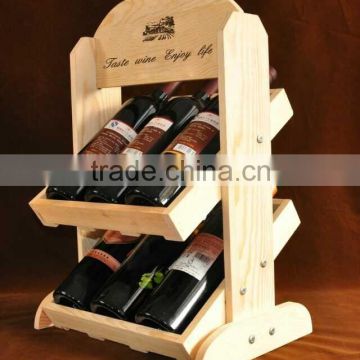 6 bottle wine rack wood wine bottle holder wholesale wine display stand red wine bottle carrier