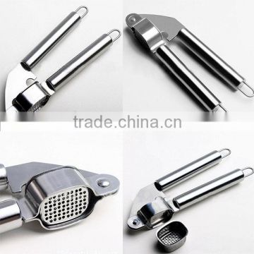 Amazon hot Stainless steel Hand Squeeze Garlic Press peeler Ginger Crusher Masher Kitchen creative Tool Garlic Press