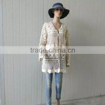 2016 Summer Promotion High Quality Cotton Fabric Lace Coat,lace Cardigan photo-4