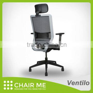 Ventilo Black Medium Back Seat Slide and Adjustable Armrest and Nylon Base Mesh Chair photo-3