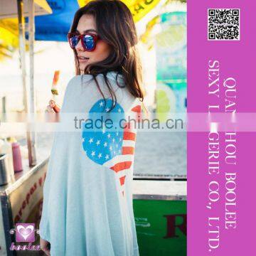 New style Sexy summer blue American Flag Cardigan Beachwear