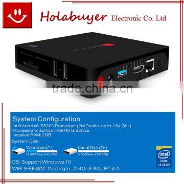 Intel Atom X5-Z8300 Quad Core 2GB RAM 60GB ROM Mini PC Partaker Dual Nic