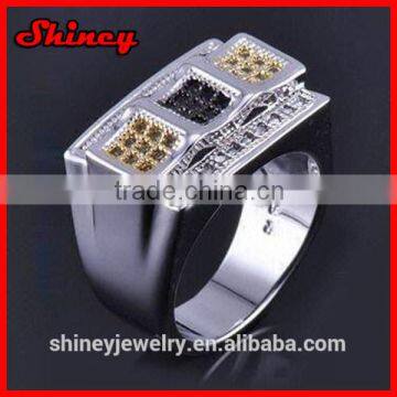 2014 High Quality Factory Design Micro Pave cz New Model Islamic Silver Rings for Muslim Men