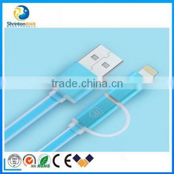 REMAX 2 in 1 8 Pin Light Cable USB Charger Sync High Speed Data Cable for IPhone and Micro photo-4