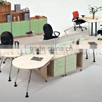 Fresh Green Wooden & Glass Movable Office Workstation Cubicles ( SZ-WS453)