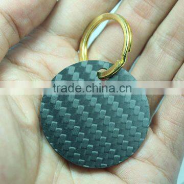 Carbon Fiber key tag with LOGO printing promotional key tag free key tag