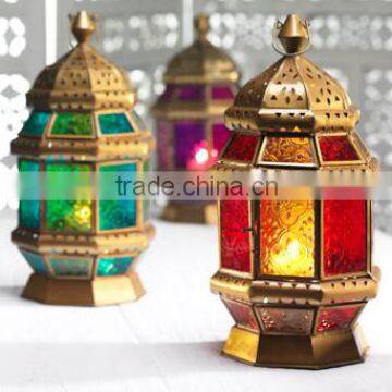 Candle Lantern Colour Glass Lantern ST-1232