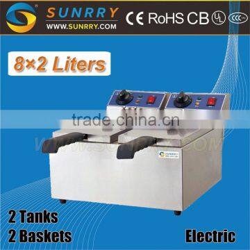Table-top Snacks Fryer Double Tank With Deep Fryer Parts and Basket (SY-TF28 SUNRRY) photo-2