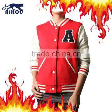 High quality custom baseball jackets,varsity jackets,red baseball jacket