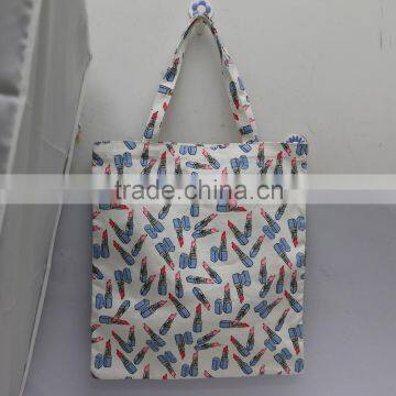 China supplier lightweight cotton canvas folding shopping bag printing and offset printing surface