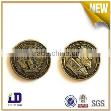 Factory price antique gold custom made high quality metal token coin