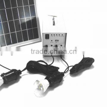 led solar home lighting system kit with 5v usb charging