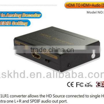 HDMI to Audio(R/L+Toslink Audio) converter box with Audio EDID setting