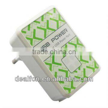 Home Use Europ Standard 230V AC 4 USB Port Multi Power Charger Adapter