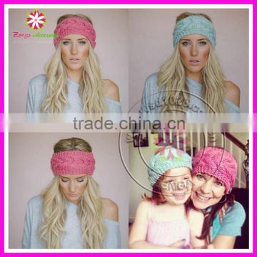 Fashion Crochet Headband Knit Hairband Flower Winter Women Ear Warmer Headwrap