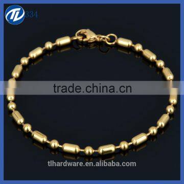 Fashion 316 Stainless Steel 18k Gold Plated Yellow Wide 8MM Chain Bracelet