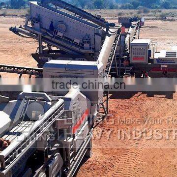 Liming aggregate portable crushing plant for one trailer