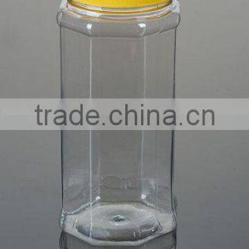 Plastic Pet Jar hexagon shape bottle