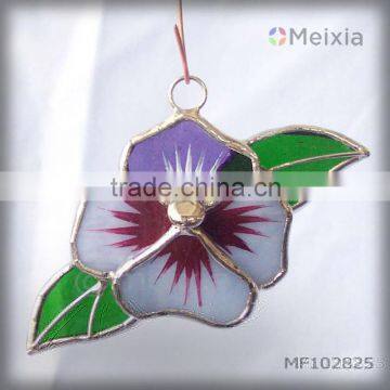 MF102825 tiffany style soldered stained glass iris flower wall hanging suncatcher for home decoration piece wholesale