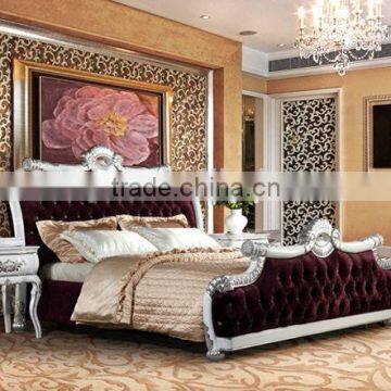 fashion bedding set / italian bedroom furniture set / classic wood double modern furniture designs YB64