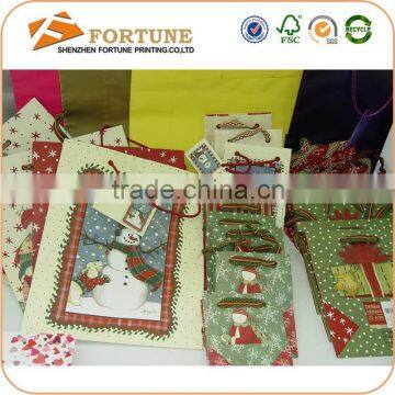 High Quality Cardboard Paper Packaging Christmas Gift Bag With Handle