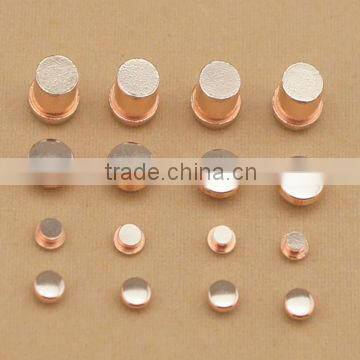 15 years experiance AgNi15/Cu big face head Trimetal silver contact point rivets for switches