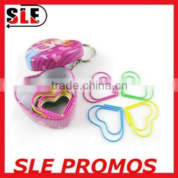 fancy heart shaped paper clip with heart shaped metal box