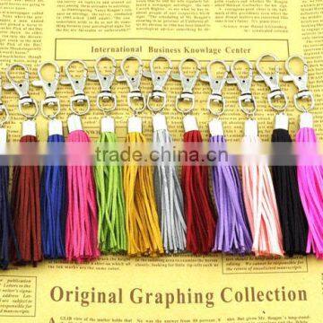 Carabiner suede tassel keychain