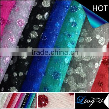 Polyester Tulle Metallic Fabric for Decoration And Party Dress