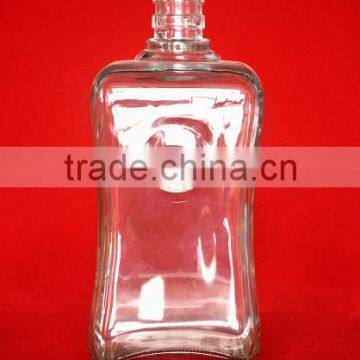 clear flat glass bottle